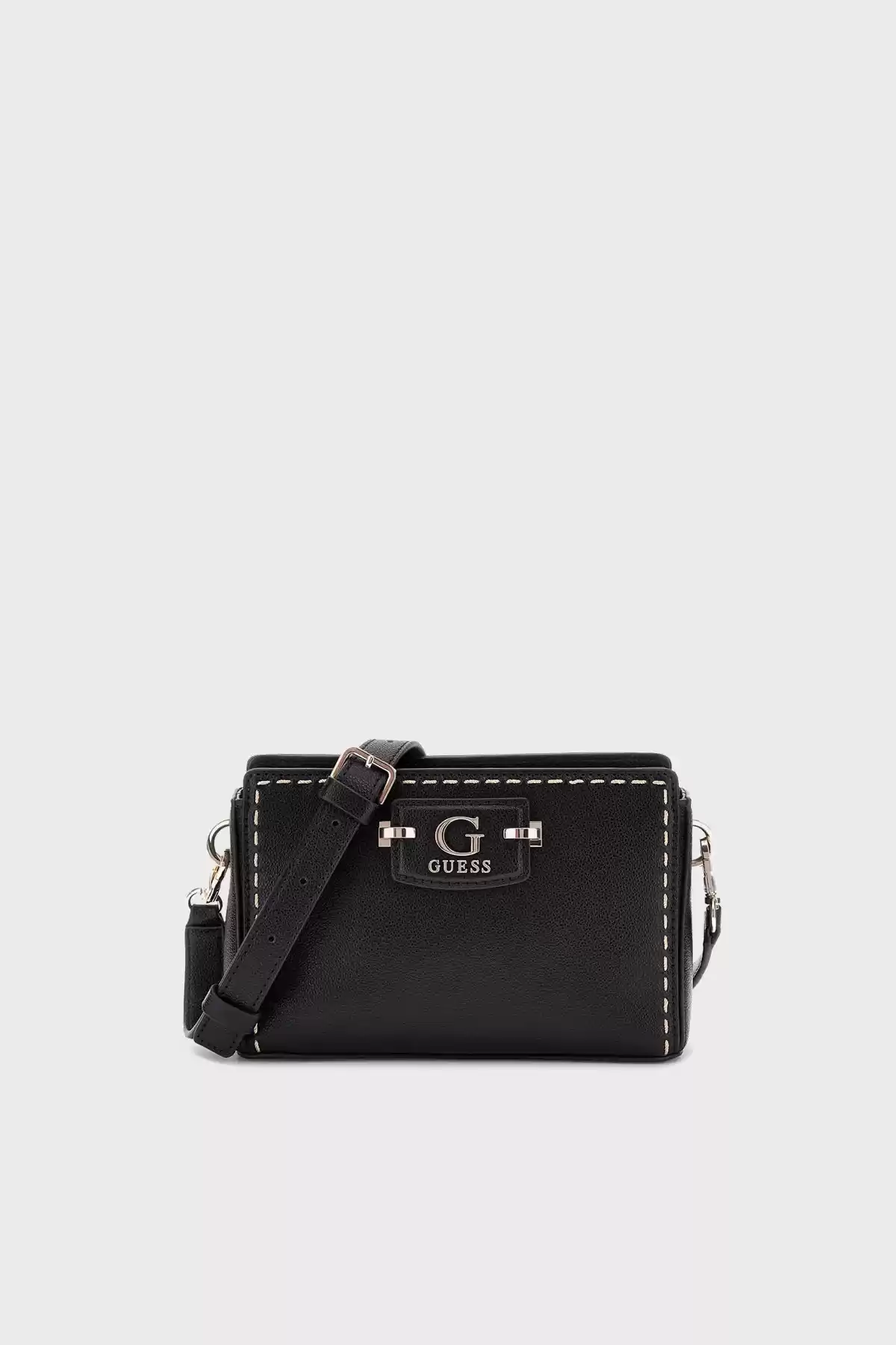 Guess Kadın Siyah Nastra Mini Üstten Fermuarlı Crossbody Çan