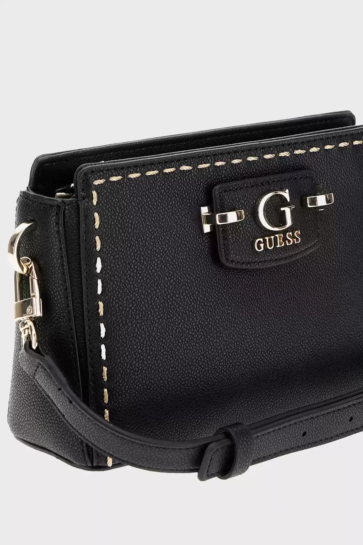 Guess Kadın Siyah Nastra Mini Üstten Fermuarlı Crossbody Çan