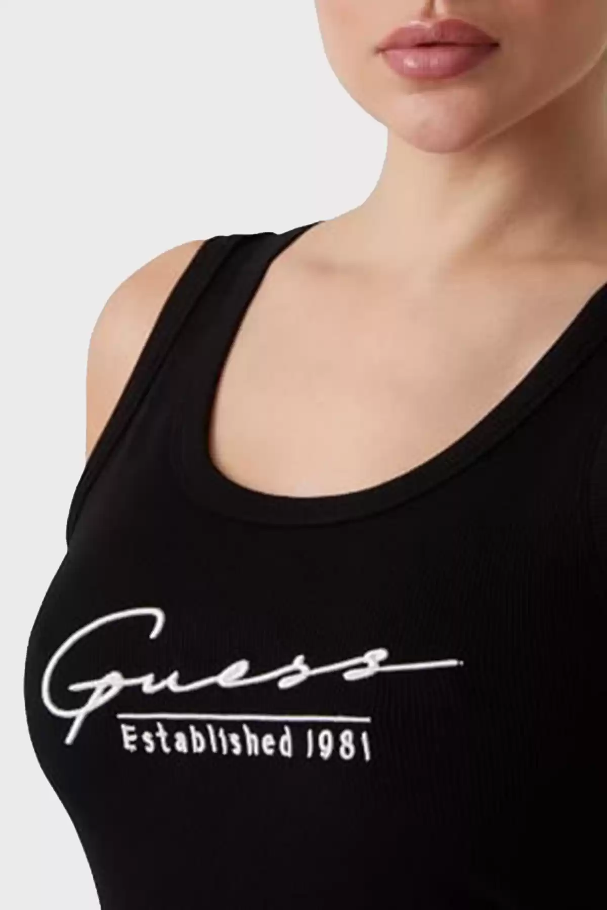 Guess Kadın Siyah Sunflower Ribana Elbise