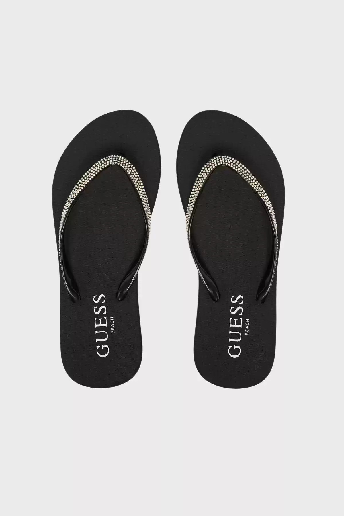 Guess Kadın Siyah Taşlı Parmak Arası Terlik
