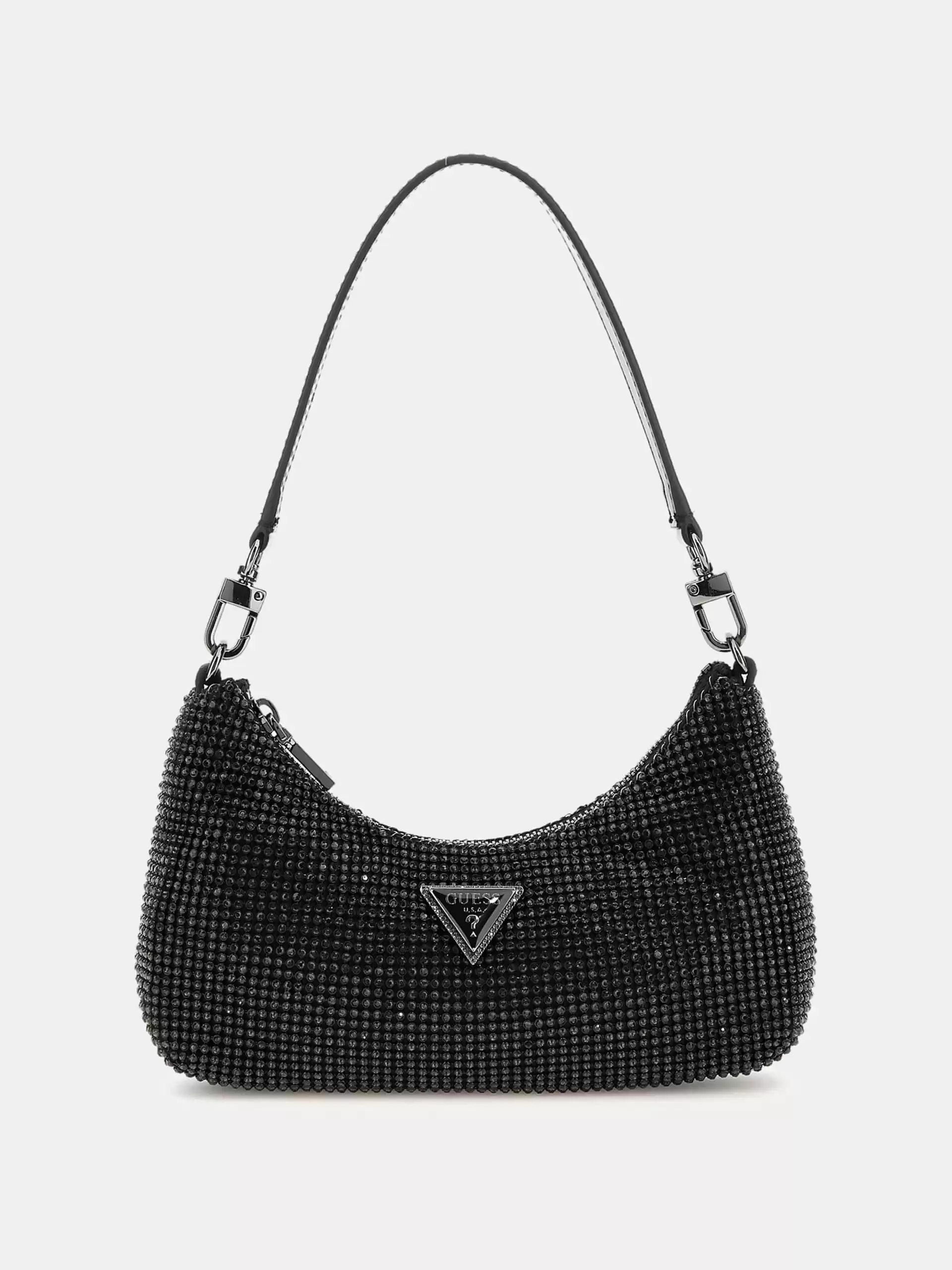 Guess Kadın Siyah Zalina Mini Üstten Fermuarlı Omuz Çantası