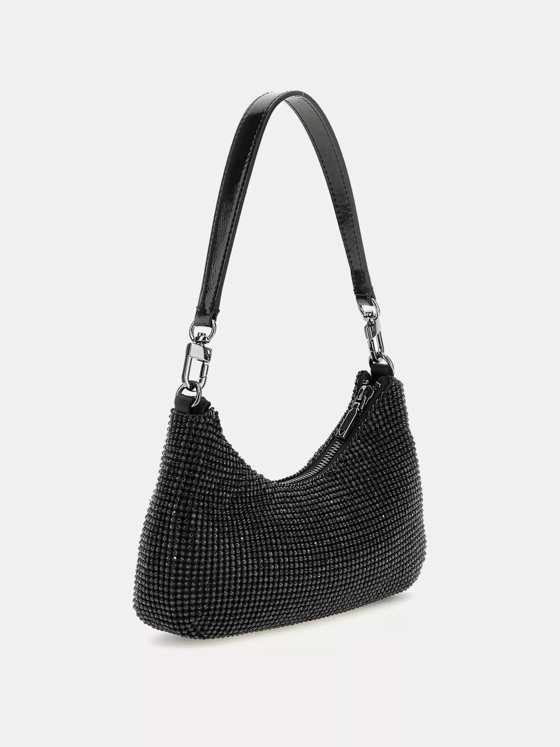 Guess Kadın Siyah Zalina Mini Üstten Fermuarlı Omuz Çantası