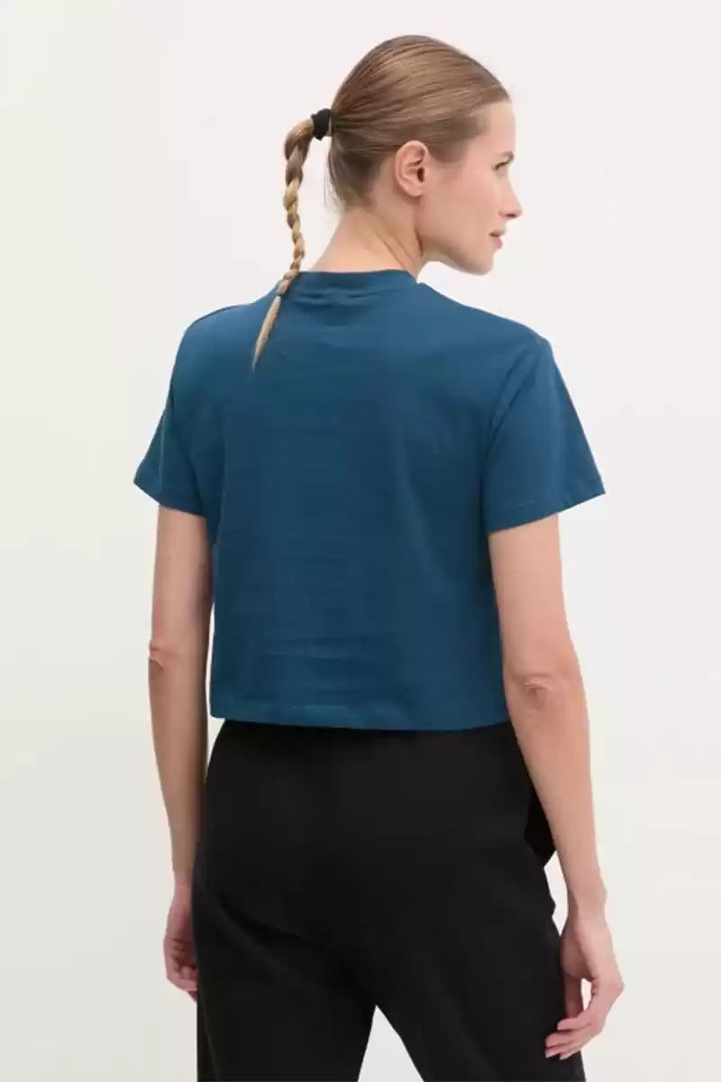 Guess Kadın Üçgen Logolu Mavi T-shirt