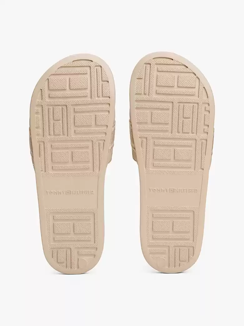 Tommy Hilfiger Kadın  Bej Logolu  Terlik