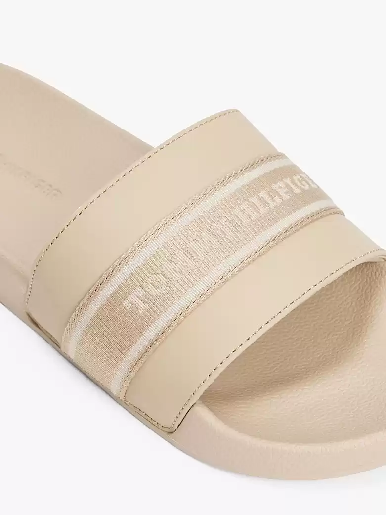 Tommy Hilfiger Kadın  Bej Logolu  Terlik