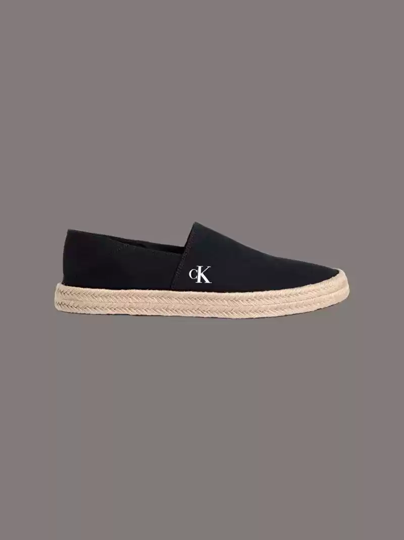 Calvin Klein  Erkek Siyah CK  Logolu  Espadril  Sneaker