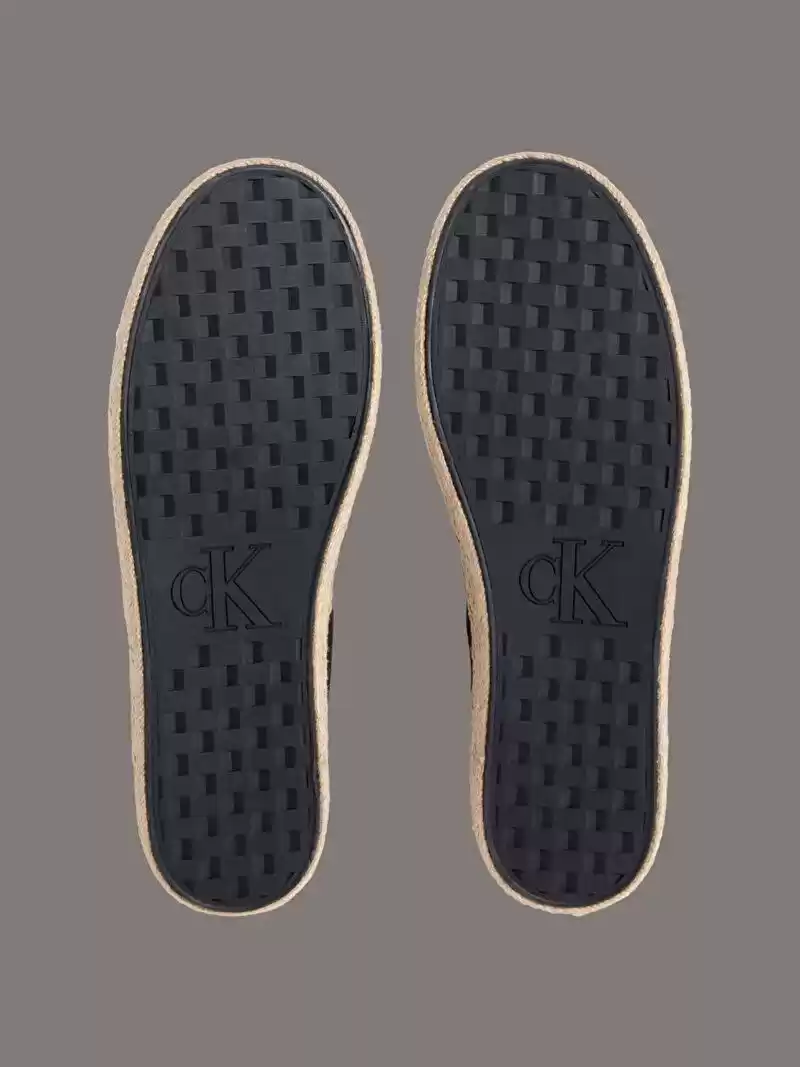 Calvin Klein  Erkek Siyah CK  Logolu  Espadril  Sneaker