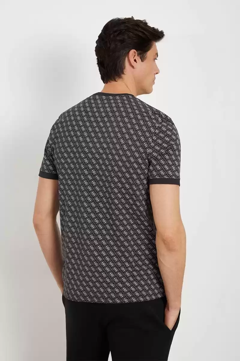 Guess Erkek Jamey Siyah Tamamı 4G Logolu T-Shirt