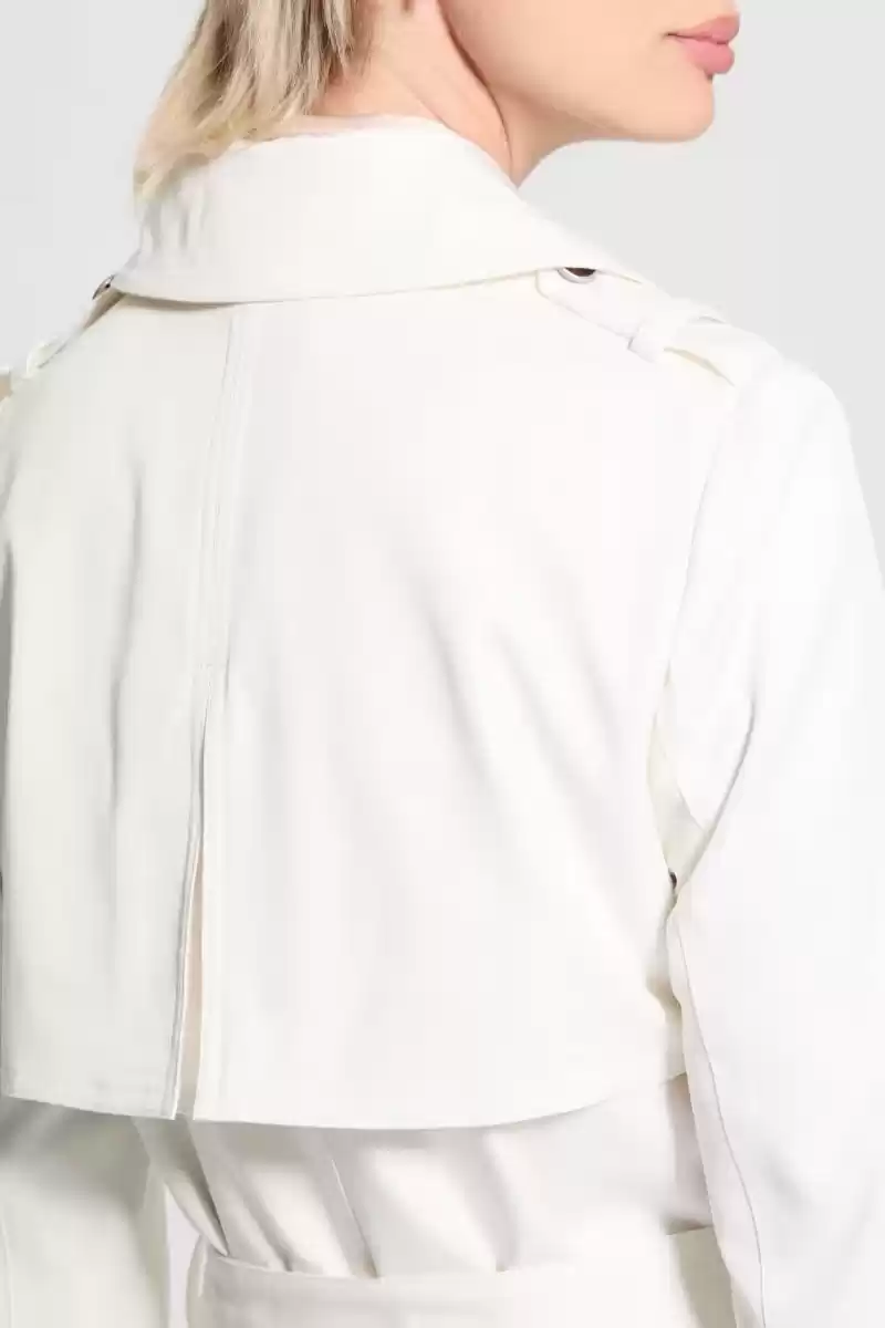 Guess Kadın Eco Maya Beyaz Trençkot