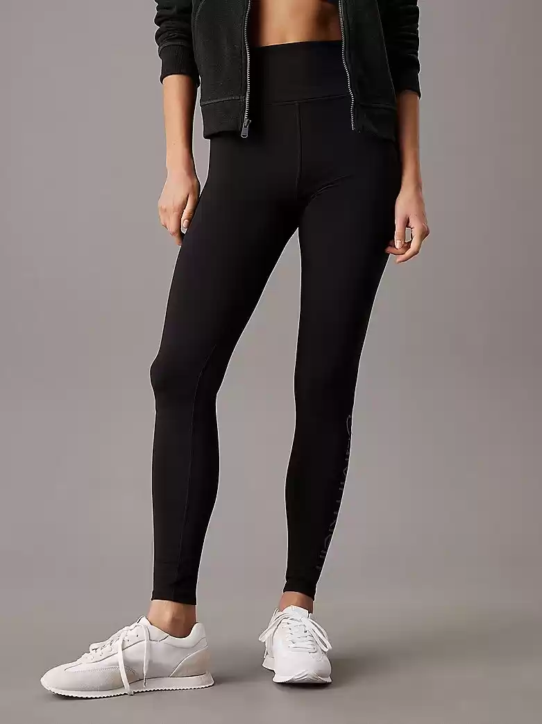 Calvin Klein Kadın Siyah Logolu Tayt