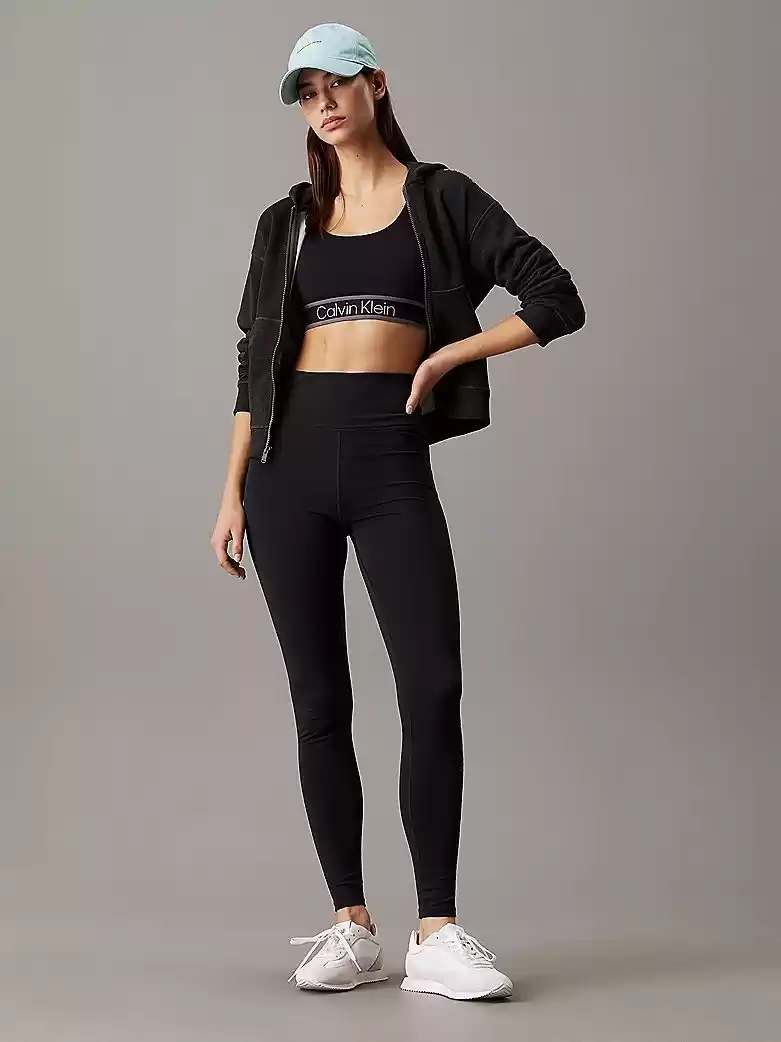 Calvin Klein Kadın Siyah Logolu Tayt