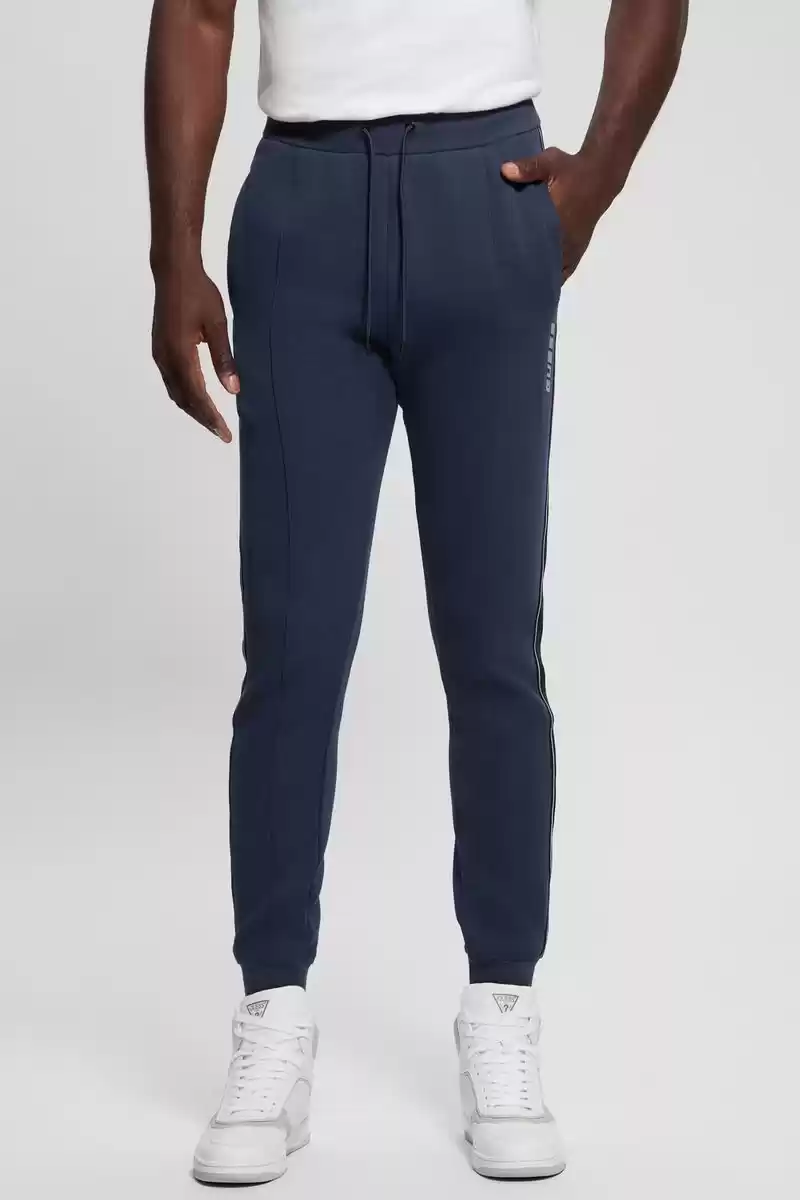 Guess Erkek Lacivert Yan Tarafı Logolu Eşofman Altı