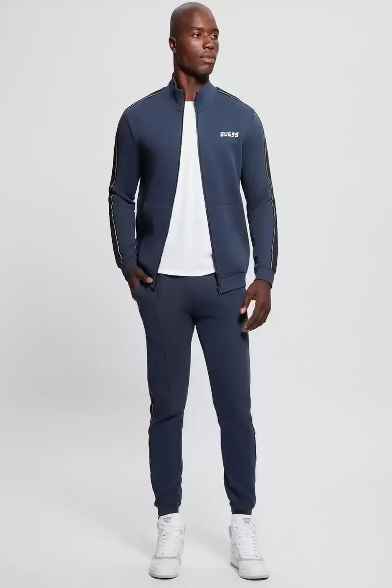 Guess Erkek Lacivert Yan Tarafı Logolu Eşofman Altı