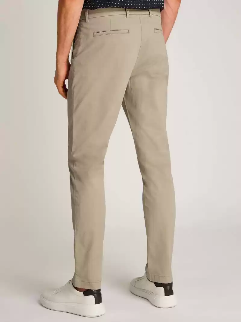 Calvin Klein Erkek  İnce Streç Twill Haki Chino Pantolon