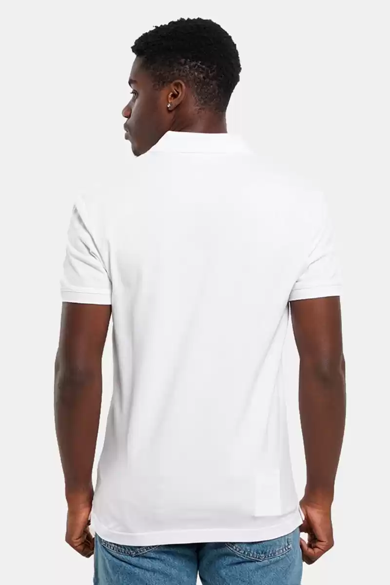 Calvin Klein Erkek Monogram Polo Yaka Beyaz T-shirt