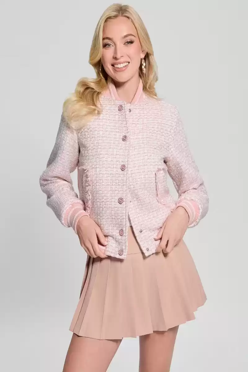 Guess Kadın Pembe Dolgulu Eco Gloria Tüvit Ceket