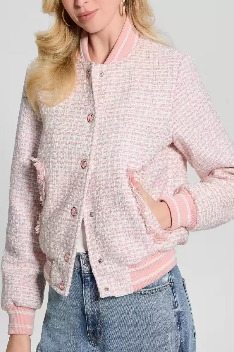 Guess Kadın Pembe Dolgulu Eco Gloria Tüvit Ceket