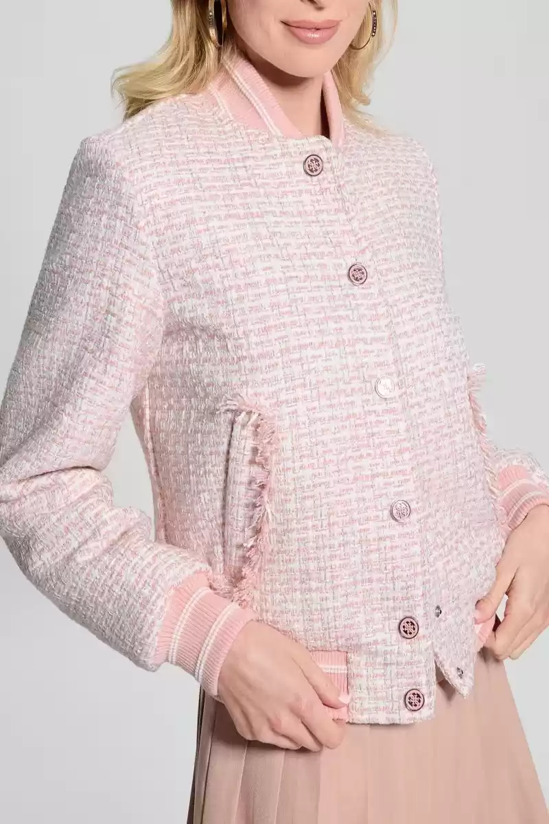 Guess Kadın Pembe Dolgulu Eco Gloria Tüvit Ceket