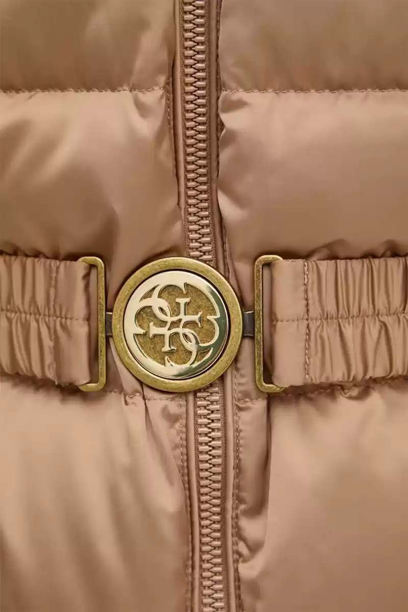 Guess Kadın Olga Kürk Yakalı Krem Mont