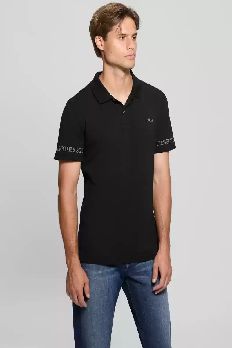 Guess Erkek Siyah Polo T-Shirt