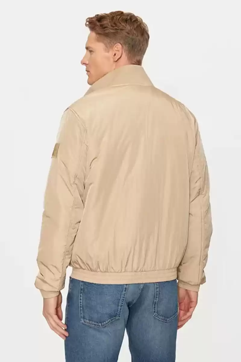 Calvin Klein Erkek Fermuarlı Bej Bomber Ceket