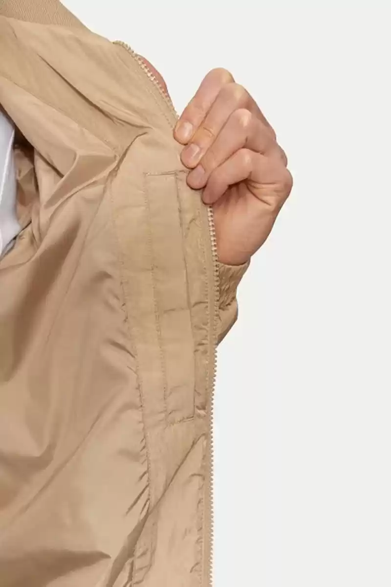 Calvin Klein Erkek Fermuarlı Bej Bomber Ceket