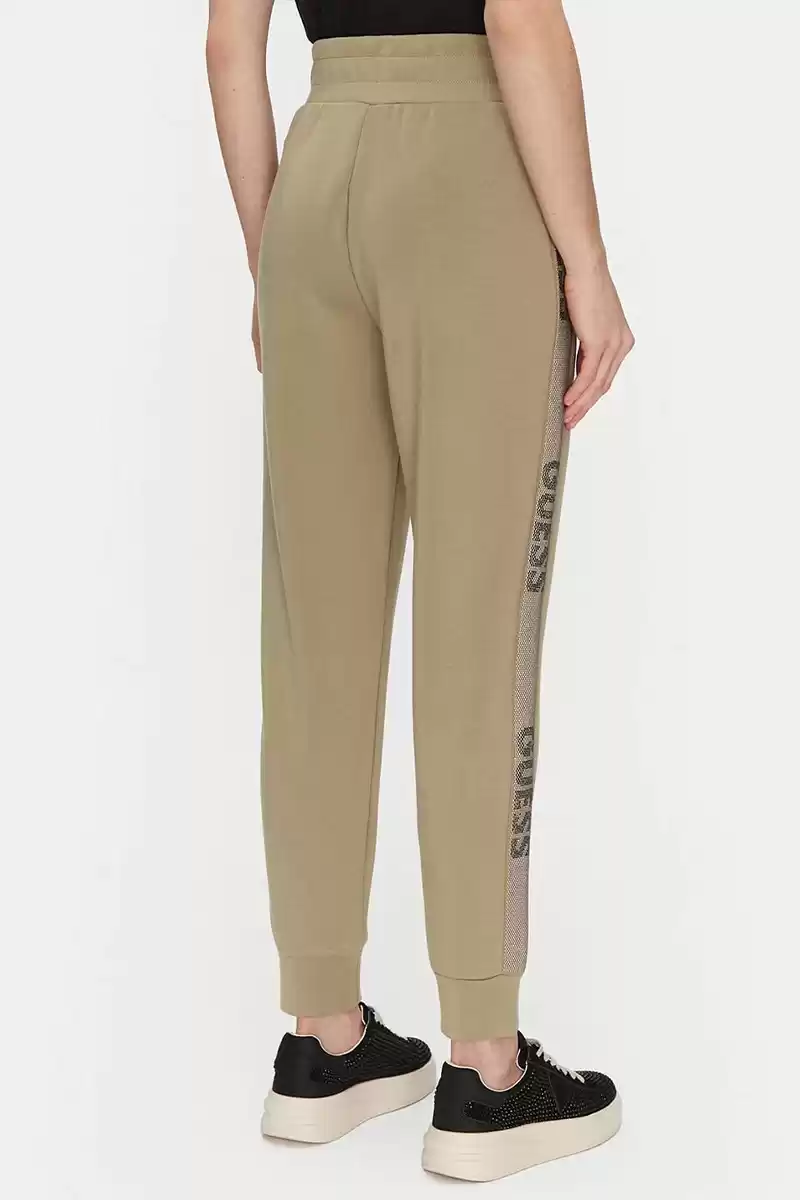 Guess Kadın Taşlı Şerit Yanlar Haki Eşofman Altı