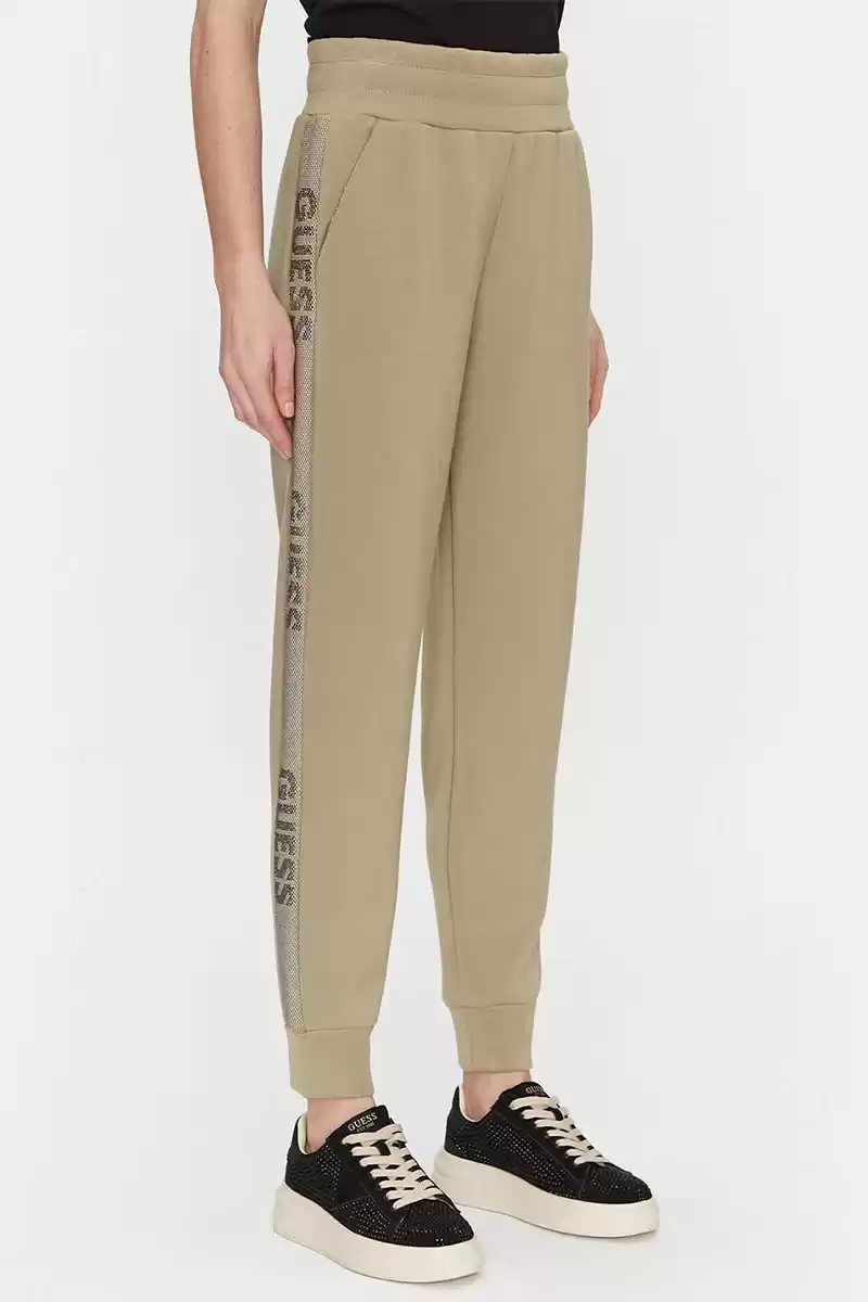 Guess Kadın Taşlı Şerit Yanlar Haki Eşofman Altı