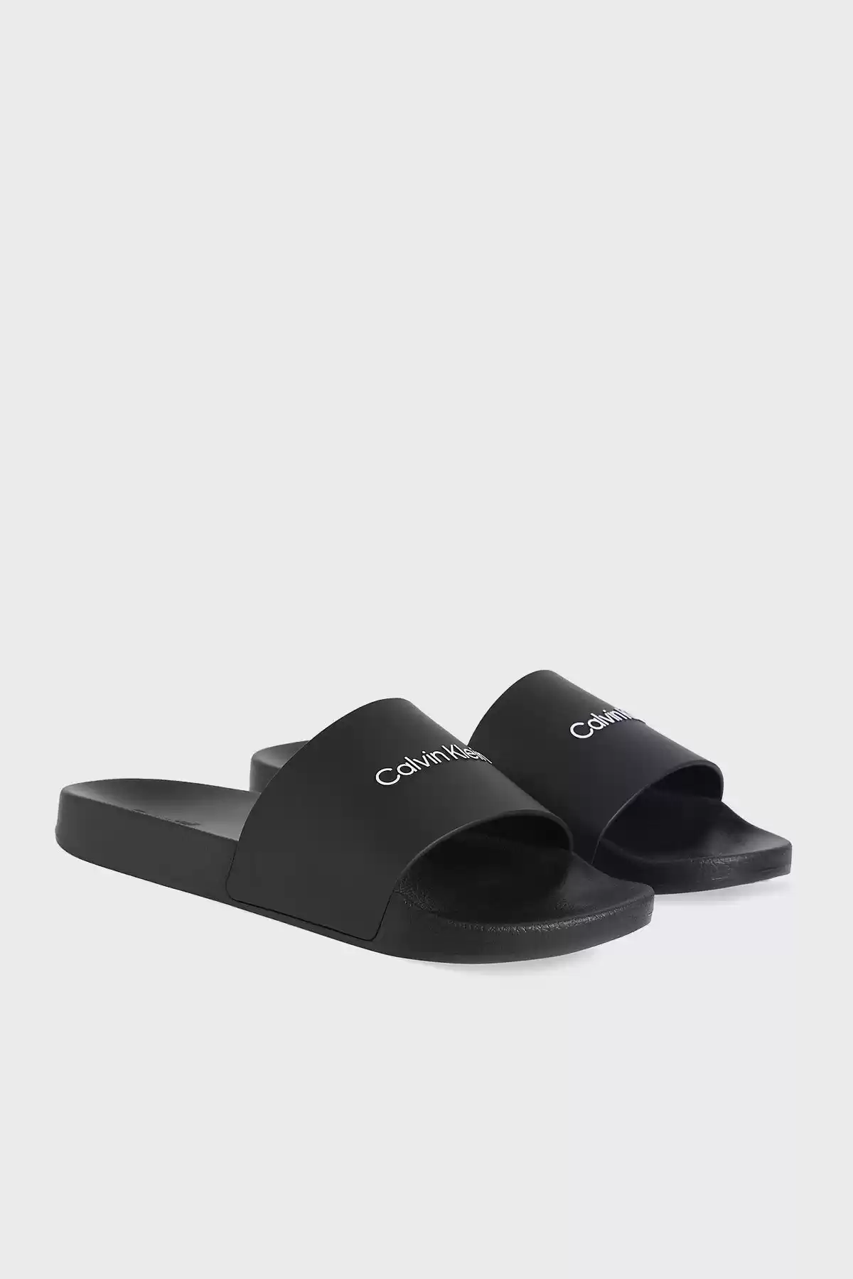 Calvin Klein Erkek Siyah Logolu Terlik
