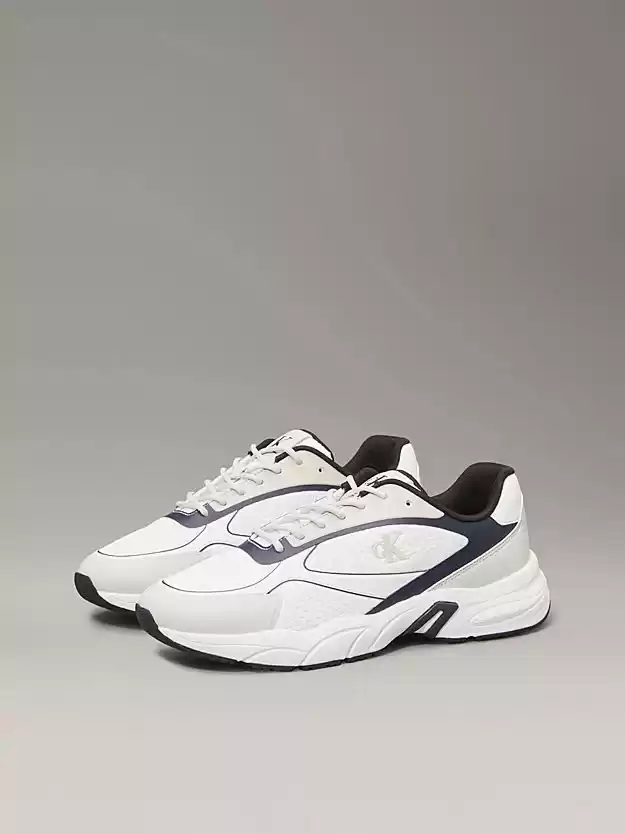 Calvin Klein   Erkek  Beyaz Kalın  Tabanlı Sneaker