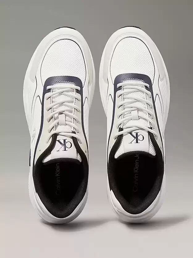 Calvin Klein   Erkek  Beyaz Kalın  Tabanlı Sneaker