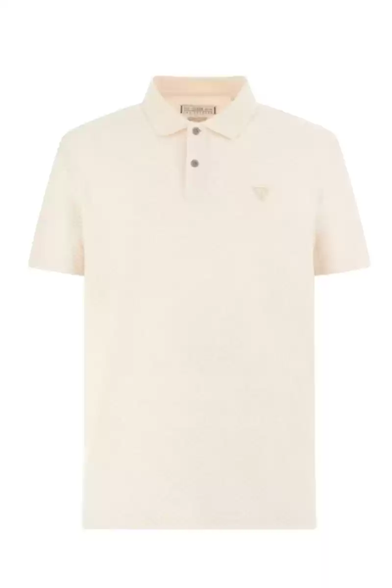 Guess Erkek Bej Üçgen Polo T-Shirt