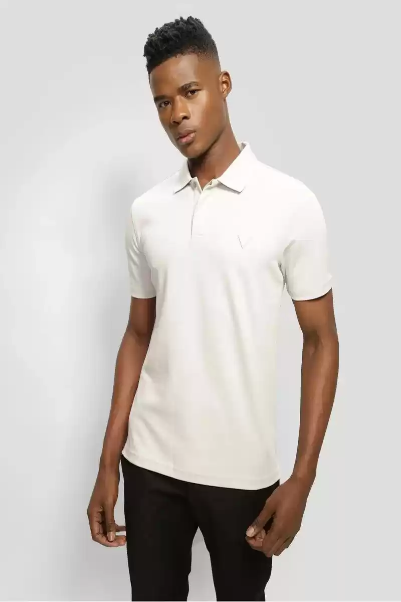 Guess Erkek Beyaz Polo Yaka T-Shirt