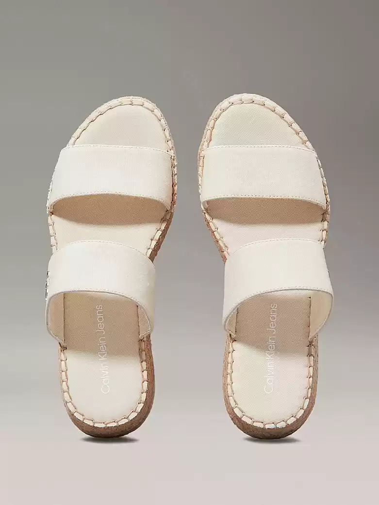 Calvin Klein Kadın Tuval Platform Espadril Sandalet