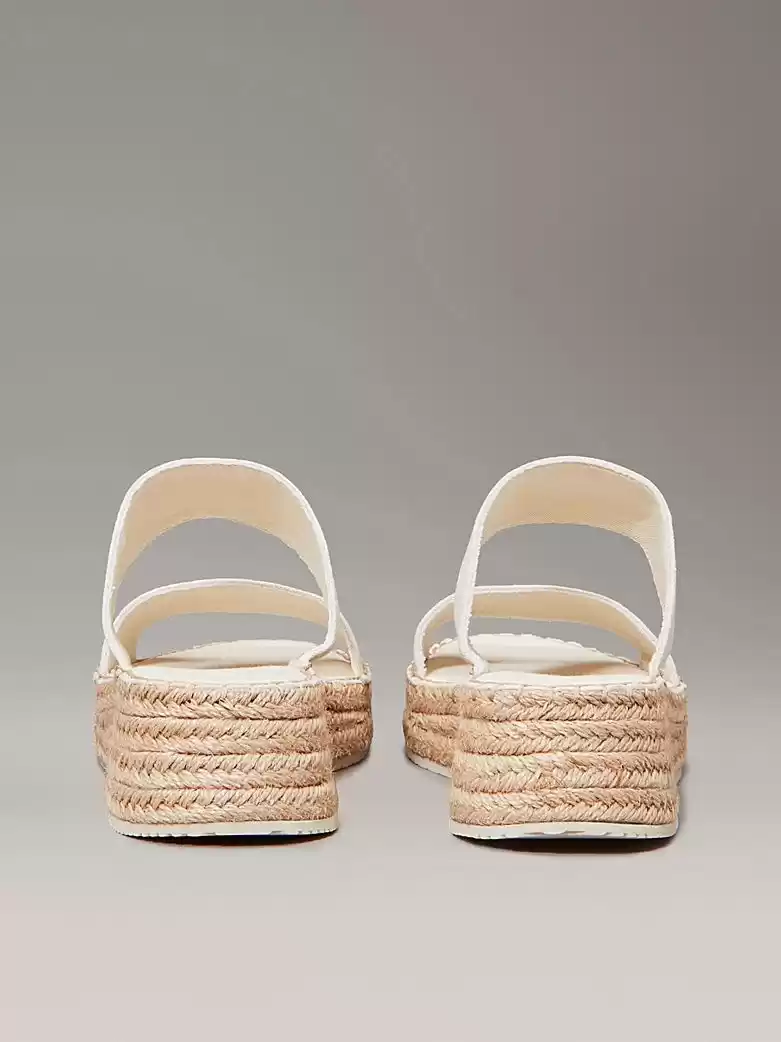 Calvin Klein Kadın Tuval Platform Espadril Sandalet