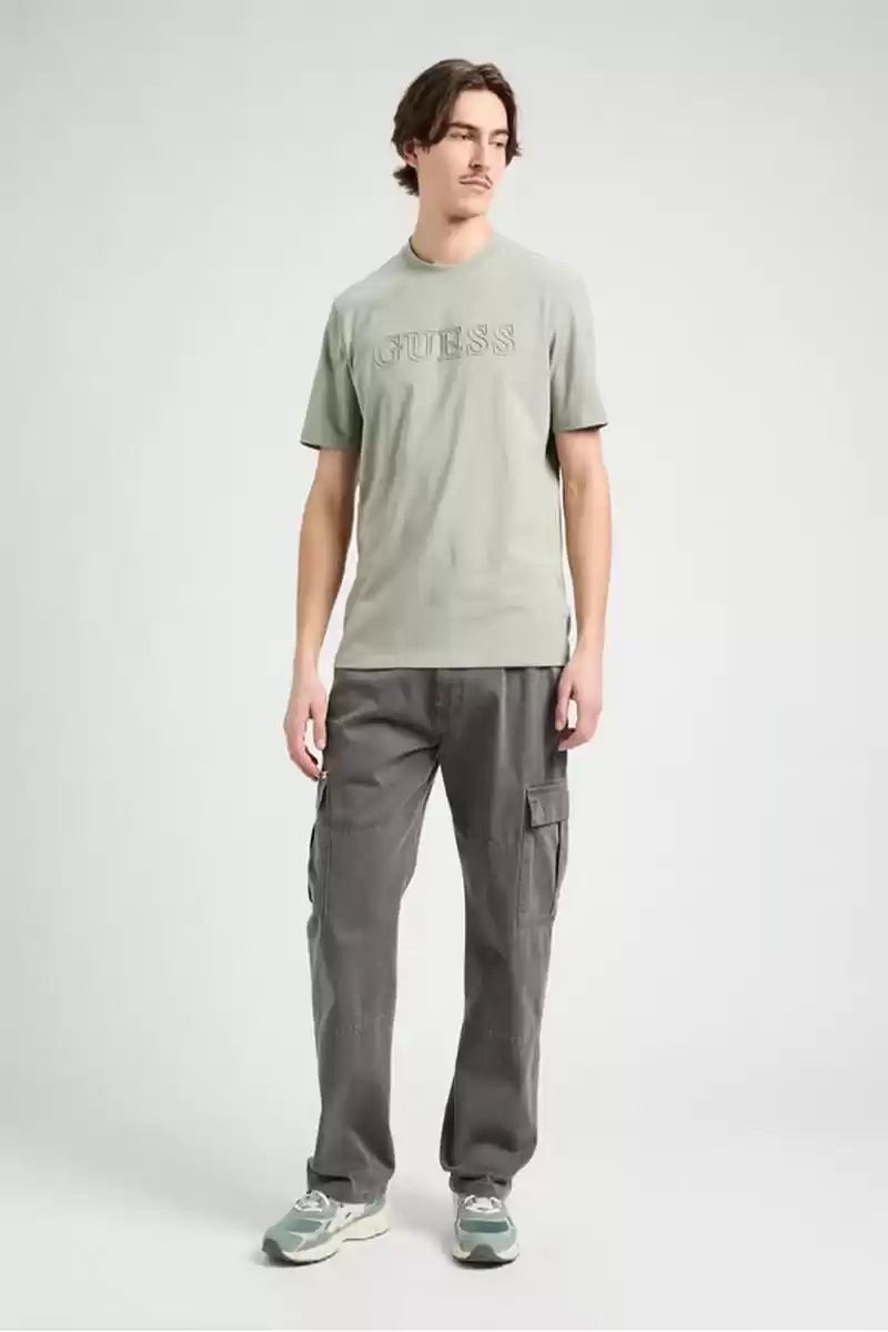 Guess Erkek Alphy Önü Logolu Yeşil T-Shirt