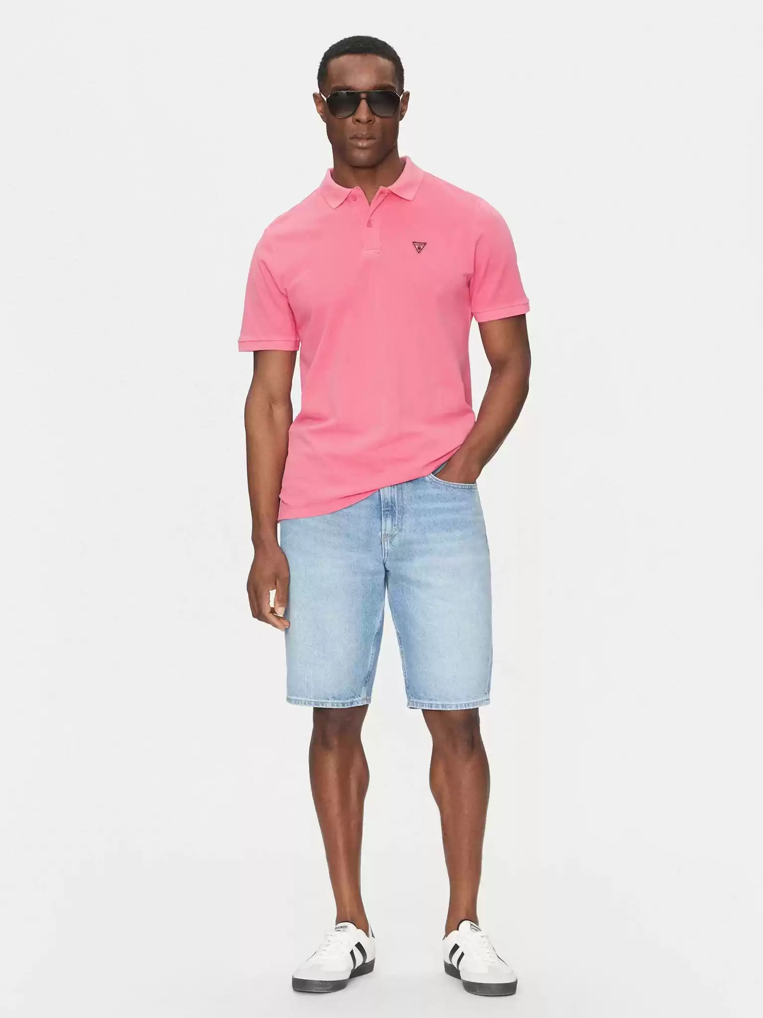 Guess Erkek Pembe Polo Tişört