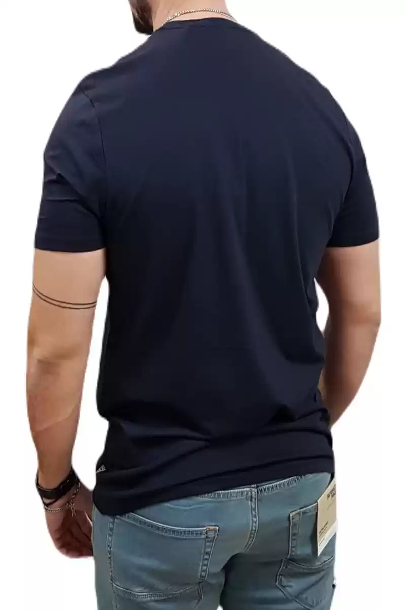 Guess Erkek Lacivert Üçgen Logolu T-Shirt