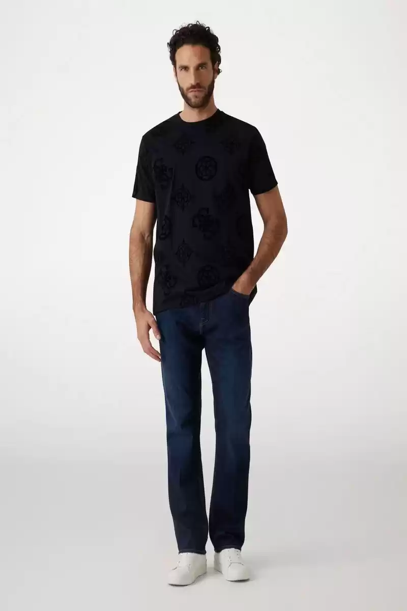 Guess Erkek Siyah Desenli T-Shirt