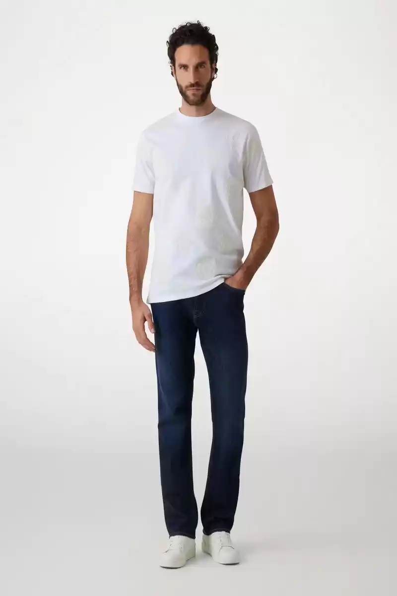 Guess Erkek Beyaz Desenli T-Shirt