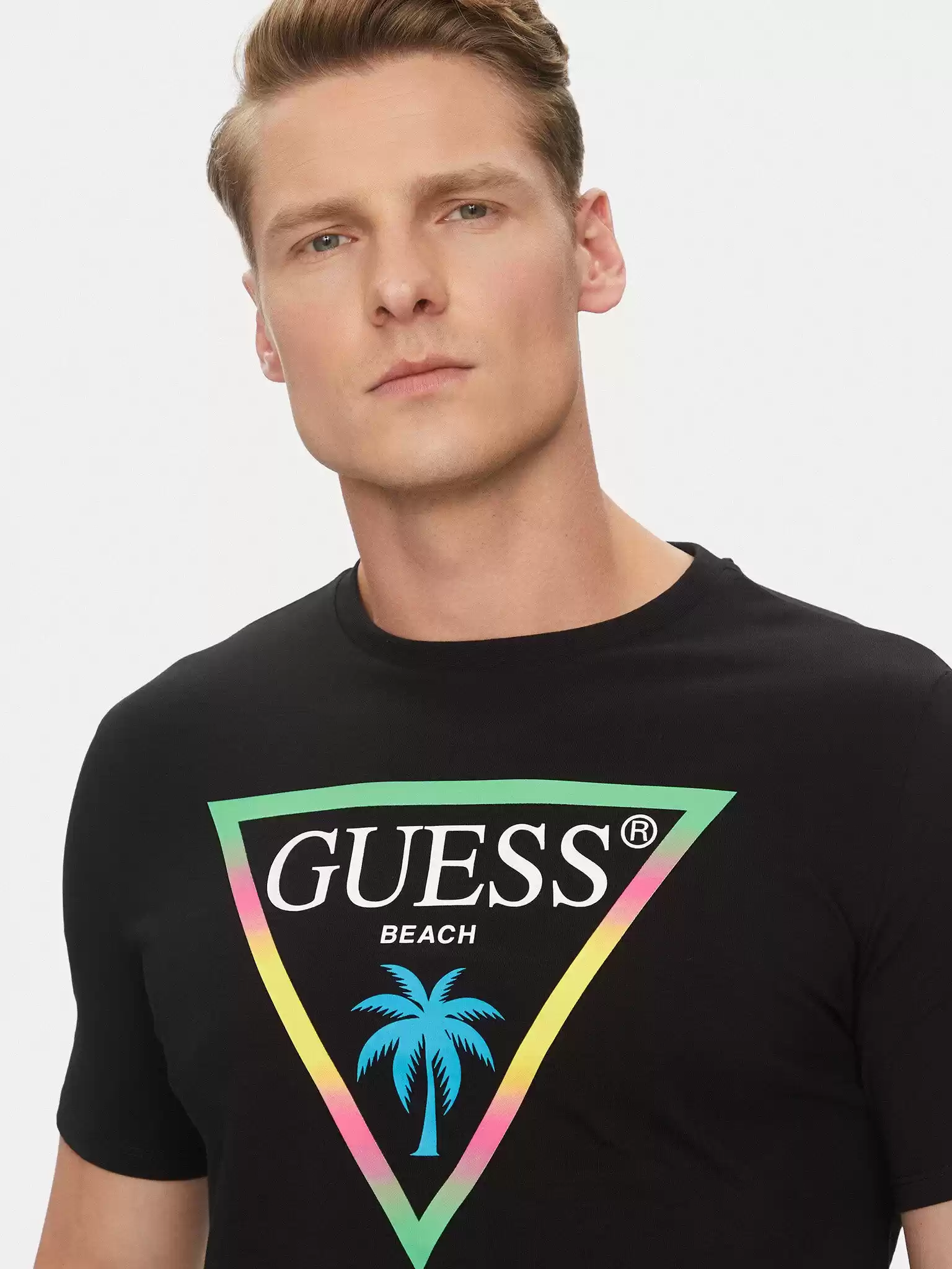 Guess Erkek Siyah Logolu Tişört