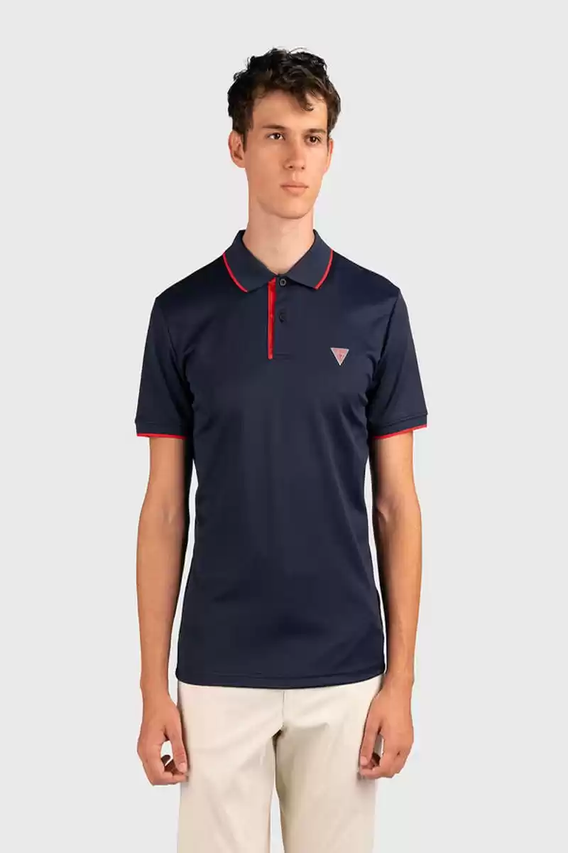 Guess Erkek Lacivert Polo Yaka T-Shirt