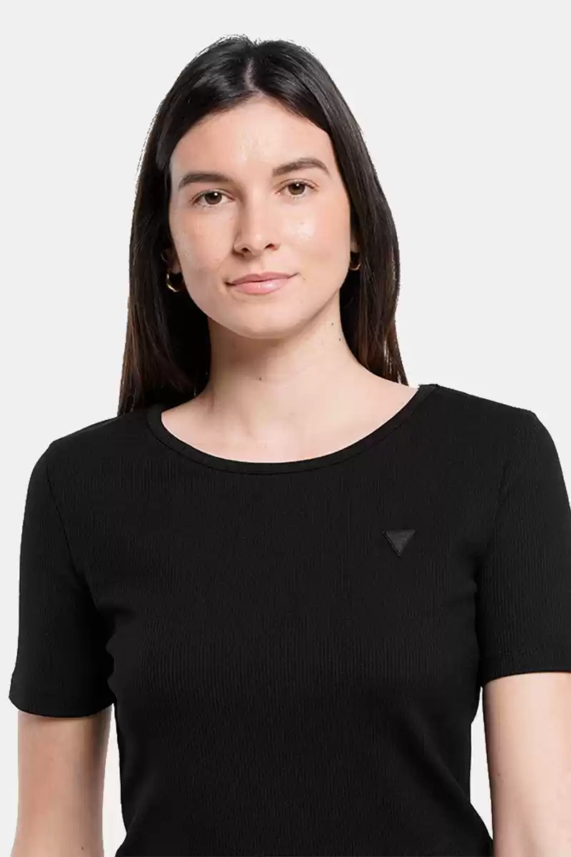 Guess Kadın Siyah Logolu T-Shirt