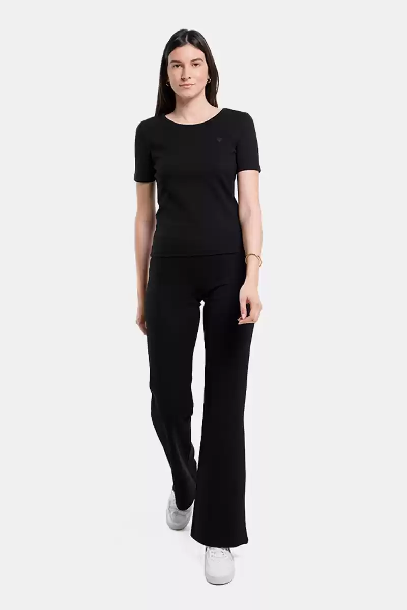 Guess Kadın Siyah Logolu T-Shirt