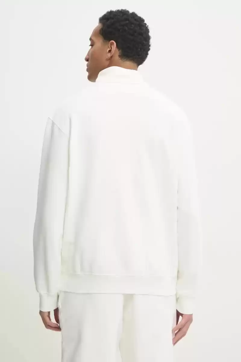 Tommy  Jeans  Erkek Beyaz Fermuarlı Sweatshirt