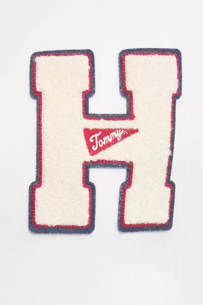 Tommy  Jeans  Erkek Beyaz Fermuarlı Sweatshirt