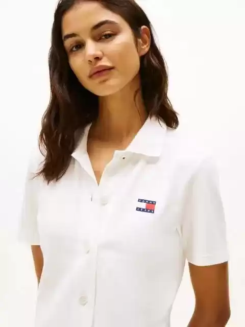 Tommy Hilfiger Kadın  Beyaz Pique Polo Elbise