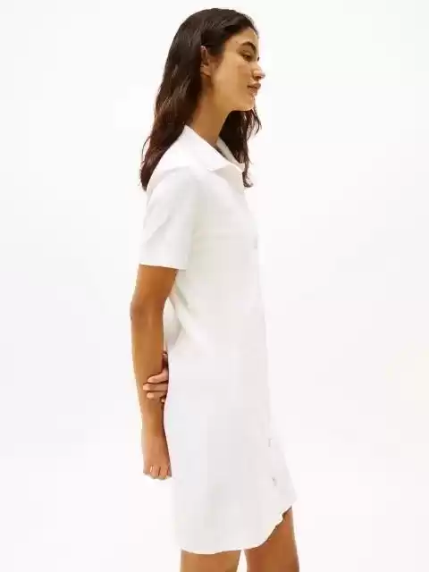 Tommy Hilfiger Kadın  Beyaz Pique Polo Elbise