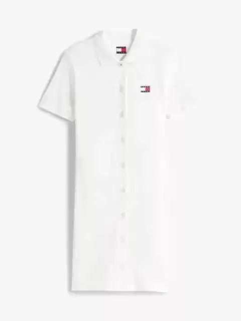 Tommy Hilfiger Kadın  Beyaz Pique Polo Elbise