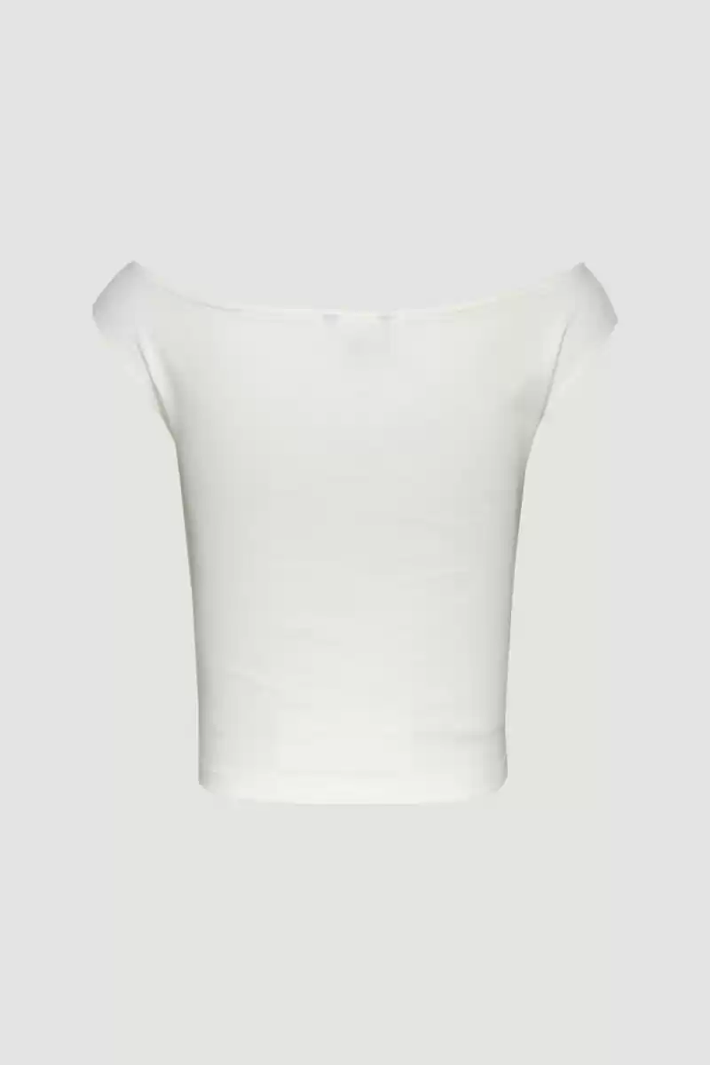 Tommy  Jeans  Kadın  Beyaz  Tekne Yaka T-shirt